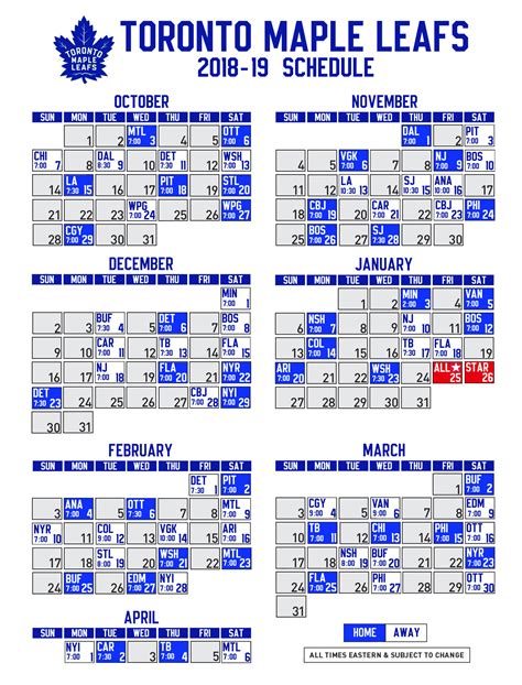 toronto maple leafs schedule 2021 printable